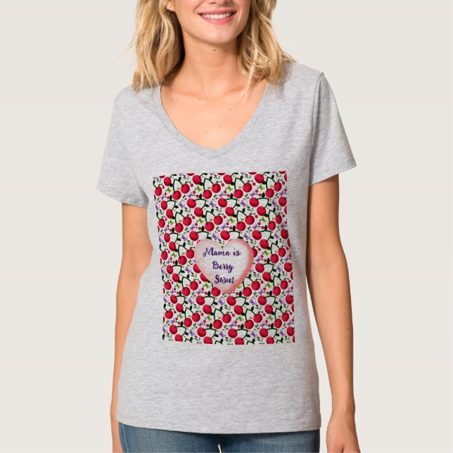 Custom and personalized Cute Cherry Butterfly  T Shirt (Framsida)