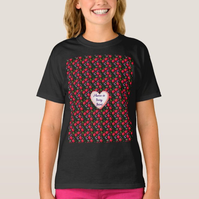 Custom and personalized Cute Cherry Butterfly  T Shirt (Framsida)