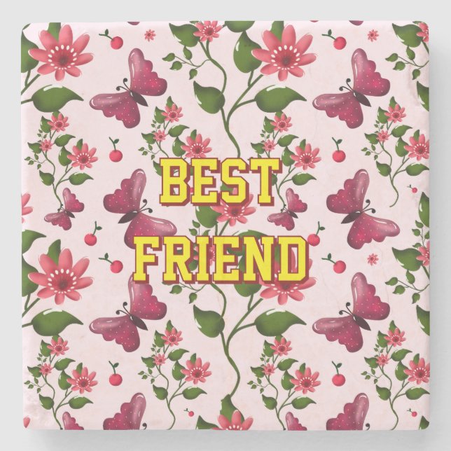 Custom and personalized floral Butterfly pattern  Stenunderlägg (Framsidan)