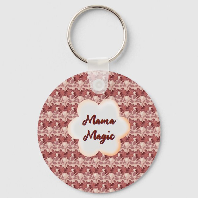 Custom and personalized mother's day floral gift nyckelring (Framsida)