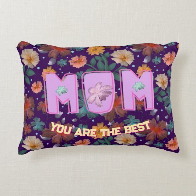 Custom and personalized mother's day gift  lumbar prydnadskudde (Framsidan)