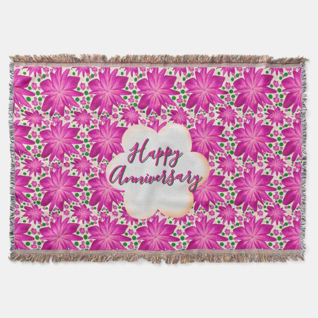 Custom and personalized pink floral  filt (Framsidan)