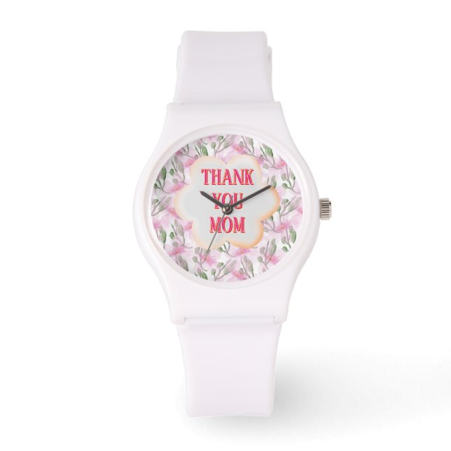 Custom and Personalized watercolor floral pattern  Armbandsur (Framsida)