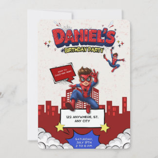 Custom Anime Spider-Man Birthday Invitation  Inbjudningar