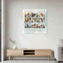 Custom Anniversary Photo Collage Acrylic Wall Art