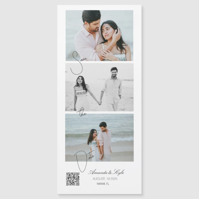Custom announcement Photo Wedding magnet (Framsida)