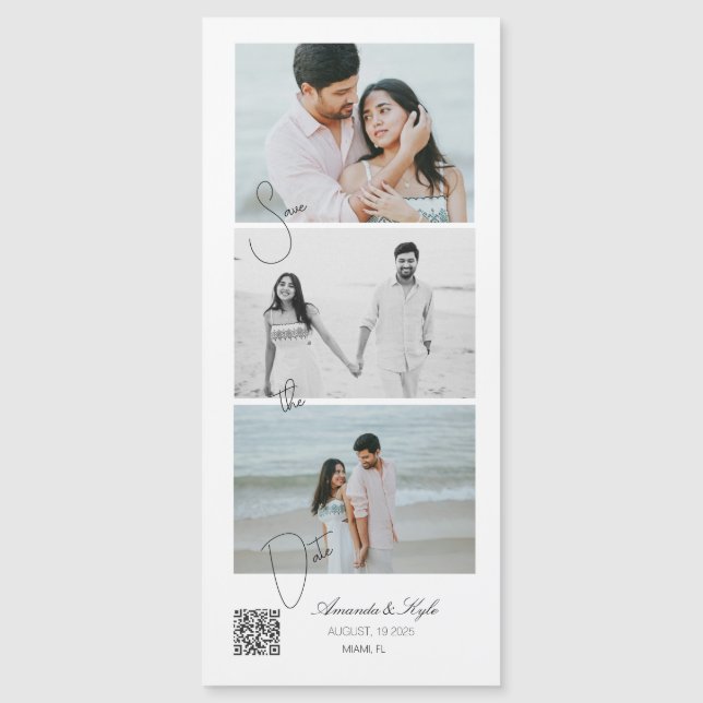 Custom announcement Photo Wedding magnet (Framsida)