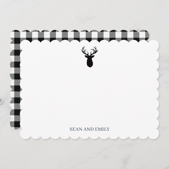 Custom Antler Deer Wilderness Logo Stationary Tack Kort (Fram/baksida)