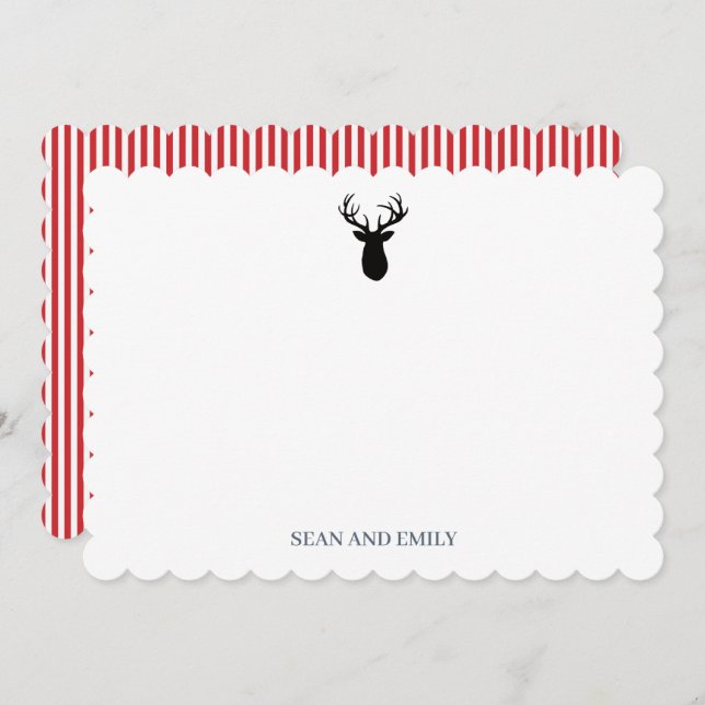 Custom Antler Deer Wilderness Logo Stationary Tack Kort (Fram/baksida)