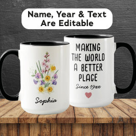 Custom April Birth Flower - Personalized Name Mugg