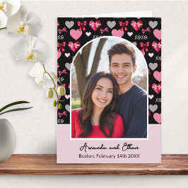 Custom Arch Photo Bows and Hearts Valentine's Day Kort