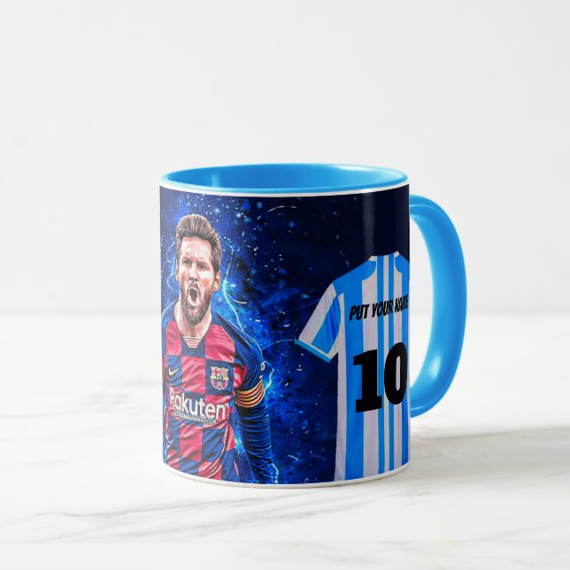 Custom Argentina Jersey Mug – Number 10 Football C Mugg (Framsida höger)