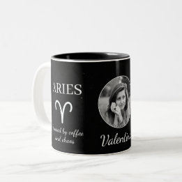 Custom Aries Zodiac Mug with Name & Traits Två-Tonad Mugg