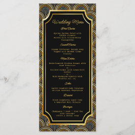 Custom Art Deco Embroidered-Style Wedding Menu Meny