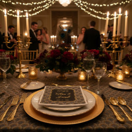 Custom Art Deco Embroidered-Style Wedding Napkins Pappersservett