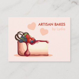 Custom Artisan Bakery Business Card with Cake Visitkort