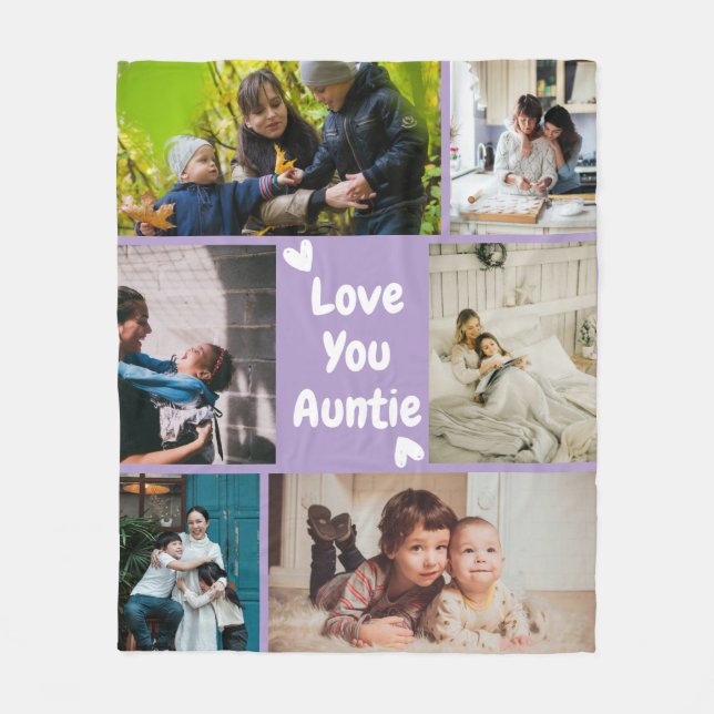 Custom Aunt Photo Throw Gift from Niece Blanket Fleecefilt (Framsidan)