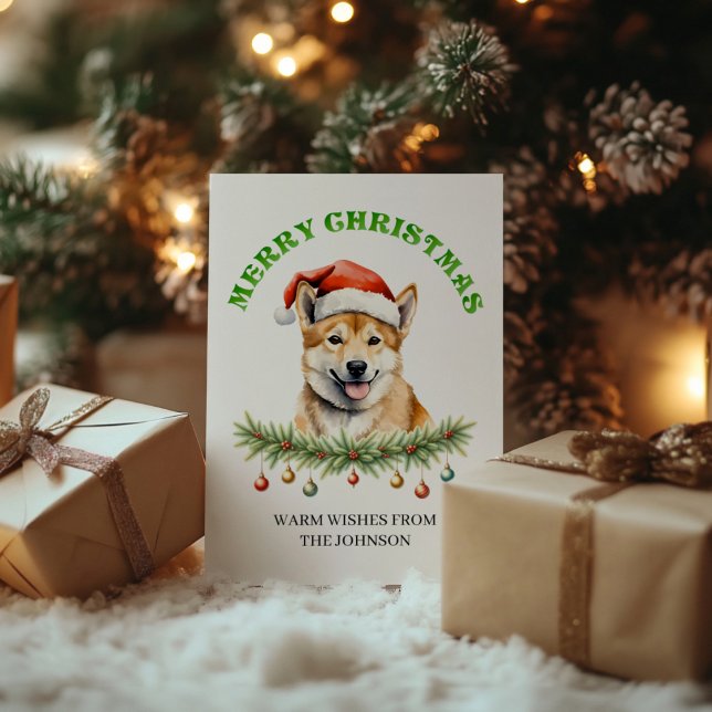 Custom Aussie Wildlife Dingo Family Christmas Card Julkort (Skapare uppladdad)