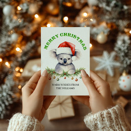 Custom Aussie Wildlife Koala Family Christmas Card Julkort