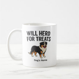 Custom Australian Shepherd “Will Herd for Treats”  Kaffemugg