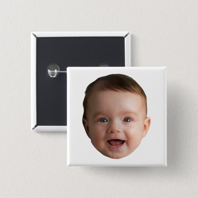 Custom Baby Face, Funny custom photo Knapp (Framsida & baksida)