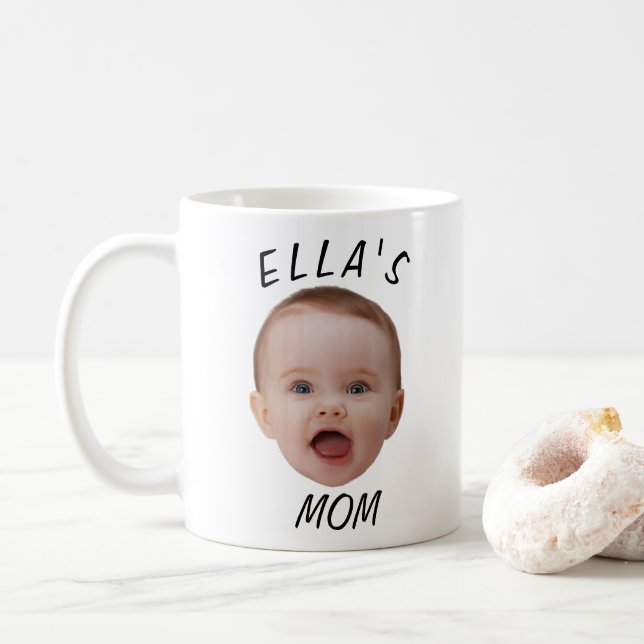 Custom Baby Face Photo Mom Gift Kaffemugg (Med munk)