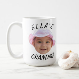 Custom Baby Face Photo Text Grandma Kaffemugg