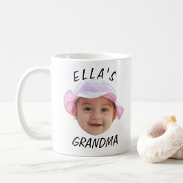 Custom Baby Face Photo Text Grandma Kaffemugg