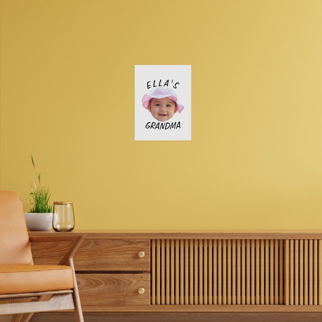 Custom Baby Face Photo Text Grandma Poster (Vardagsrum 2)