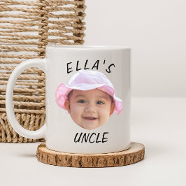Custom Baby Face Photo Text New Uncle Kaffemugg