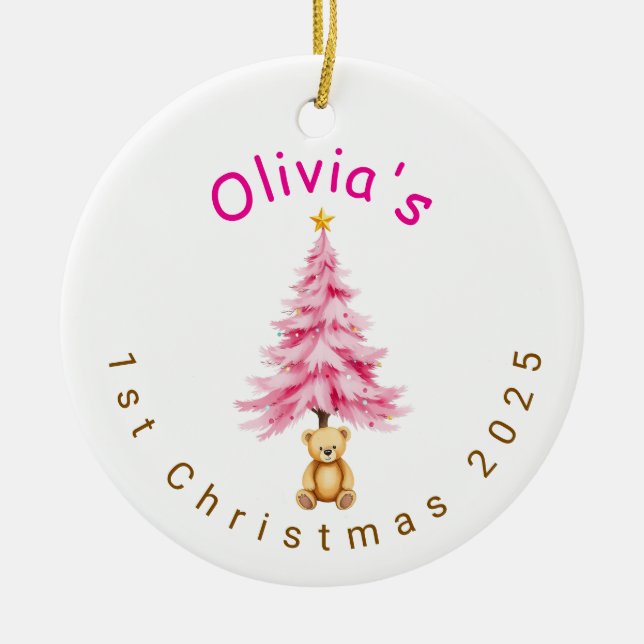 Custom Baby Girl First Christmas Ornament  (Framsidan)