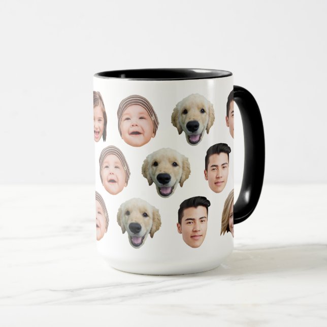 Custom Baby Kids Family Face 5 Photos Mugg (Framsida höger)
