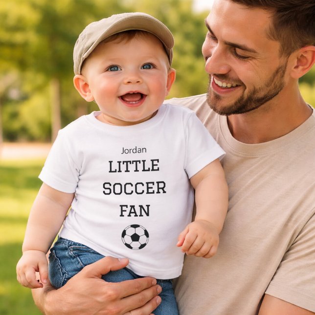 Custom Baby Name Little Soccer Fan T Shirt (Skapare uppladdad)