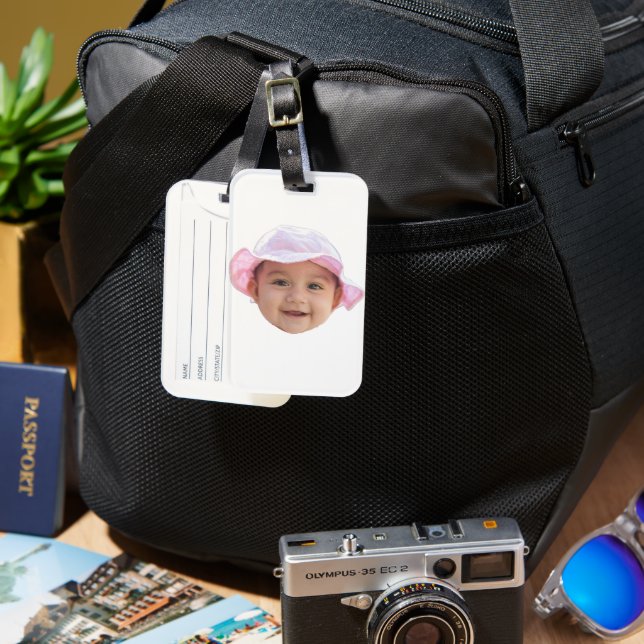 Custom Baby Photo, Baby Photo Face Bagagebricka (Framsida & Baksida)