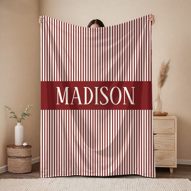 Custom Baby Shower Blanket Gift for Girls and Boys Fleecefilt (custom baby name striped nursery blanket, baby shower personalized stripe blanket gift for kids)