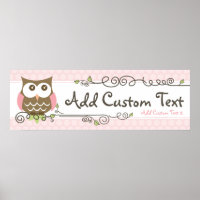 Custom Baby Shower Owl banner