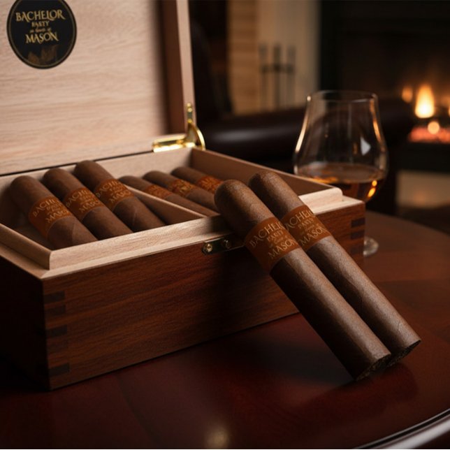 Custom Bachelor Party Cigar Wrap Returadress Etikett (Skapare uppladdad)