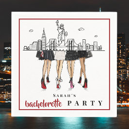 Custom Bachelorette New York City Skyline Fashion Pappersservett