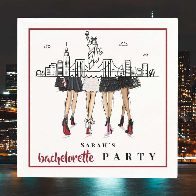 Custom Bachelorette New York City Skyline Fashion Pappersservett (Skapare uppladdad)