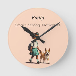 Custom Back to School Wall Clock Rund Klocka