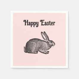 CUSTOM BACKGROUND - Happy Easter Rabbit Napkins Pappersservett