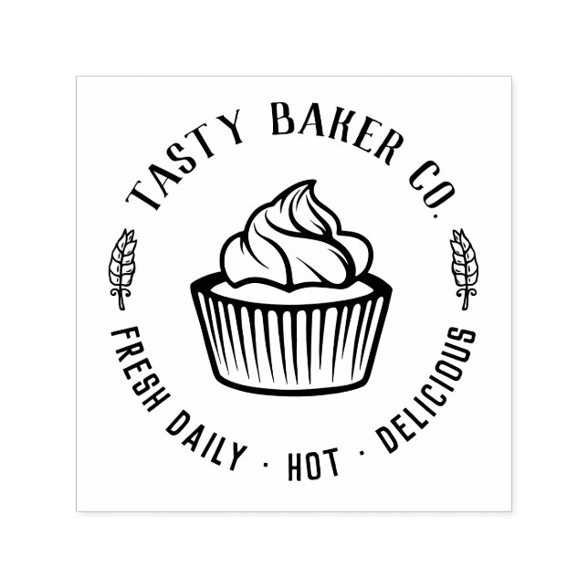 Custom Bakery Logo | Homemade Small Business Brand Självfärgande Stämpel (Design)