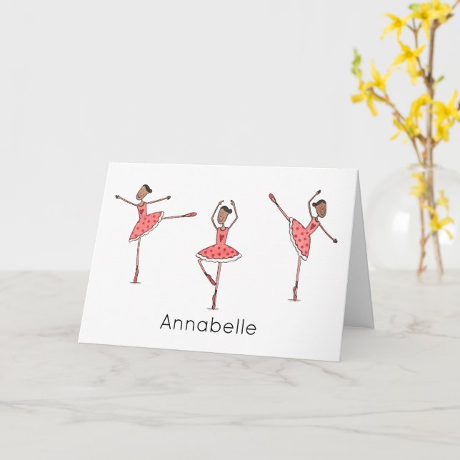 Custom Ballerina Birthday  Kort (Gul blomma)