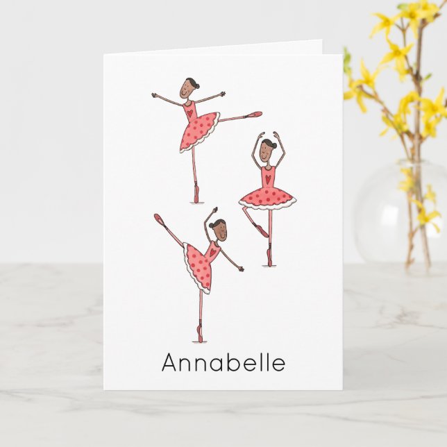 Custom Ballerina Birthday  Kort (Gul blomma)