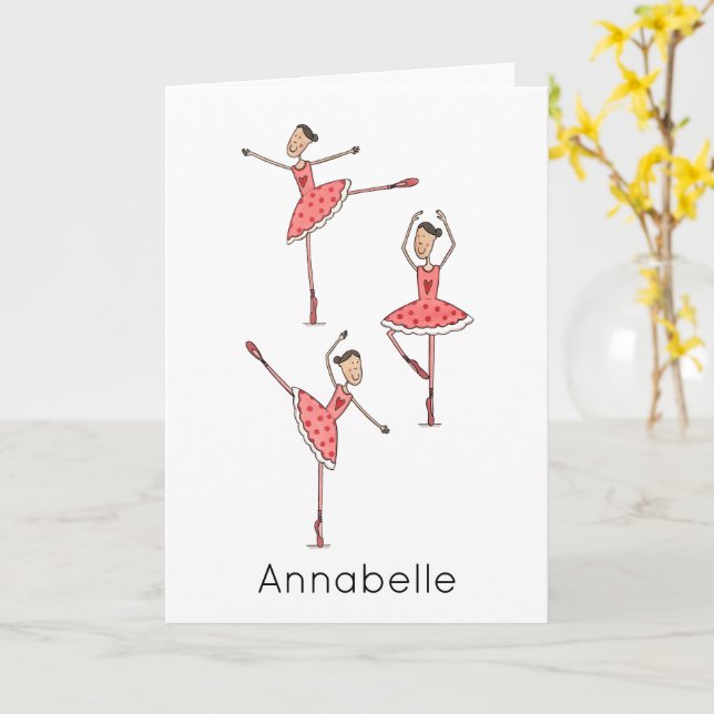Custom Ballerina Birthday  Kort (Gul blomma)