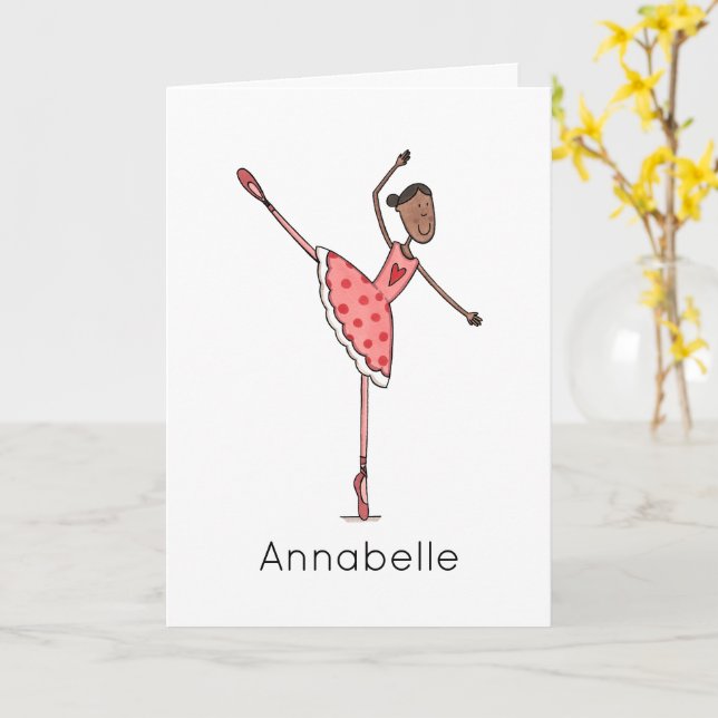 Custom Ballerina Birthday  Kort (Gul blomma)