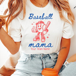 Custom Baseball Mama & Retro Baseball Character T Shirt