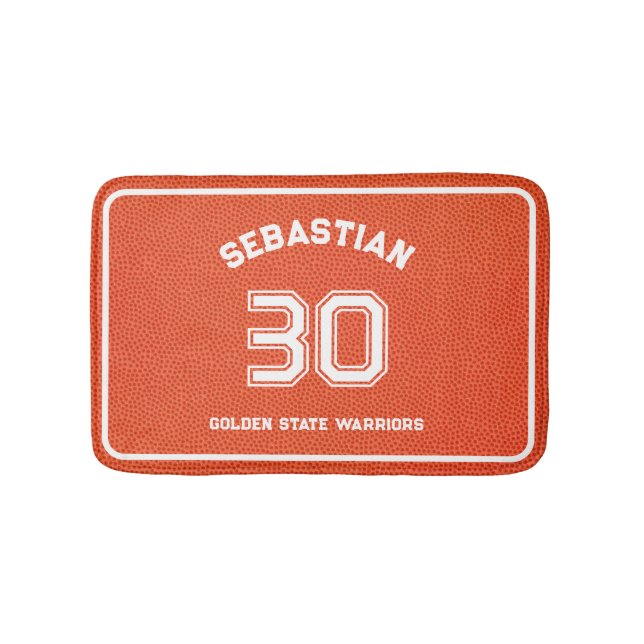 Custom Basketball Textured Orange Badrumsmatta (Framsidan)