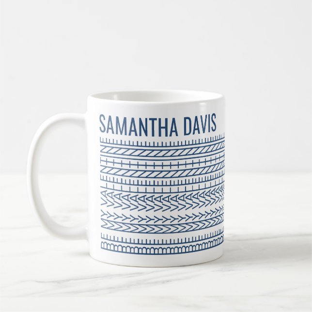Custom Be My Valentine & Name Hidden Message  Kaffemugg (Vänster)