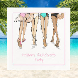 Custom Beach Bachelorette Destination Bride Squad  Pappersservett
